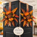Double Sided Fall Door Wreath with Autumn Florals and Ferns