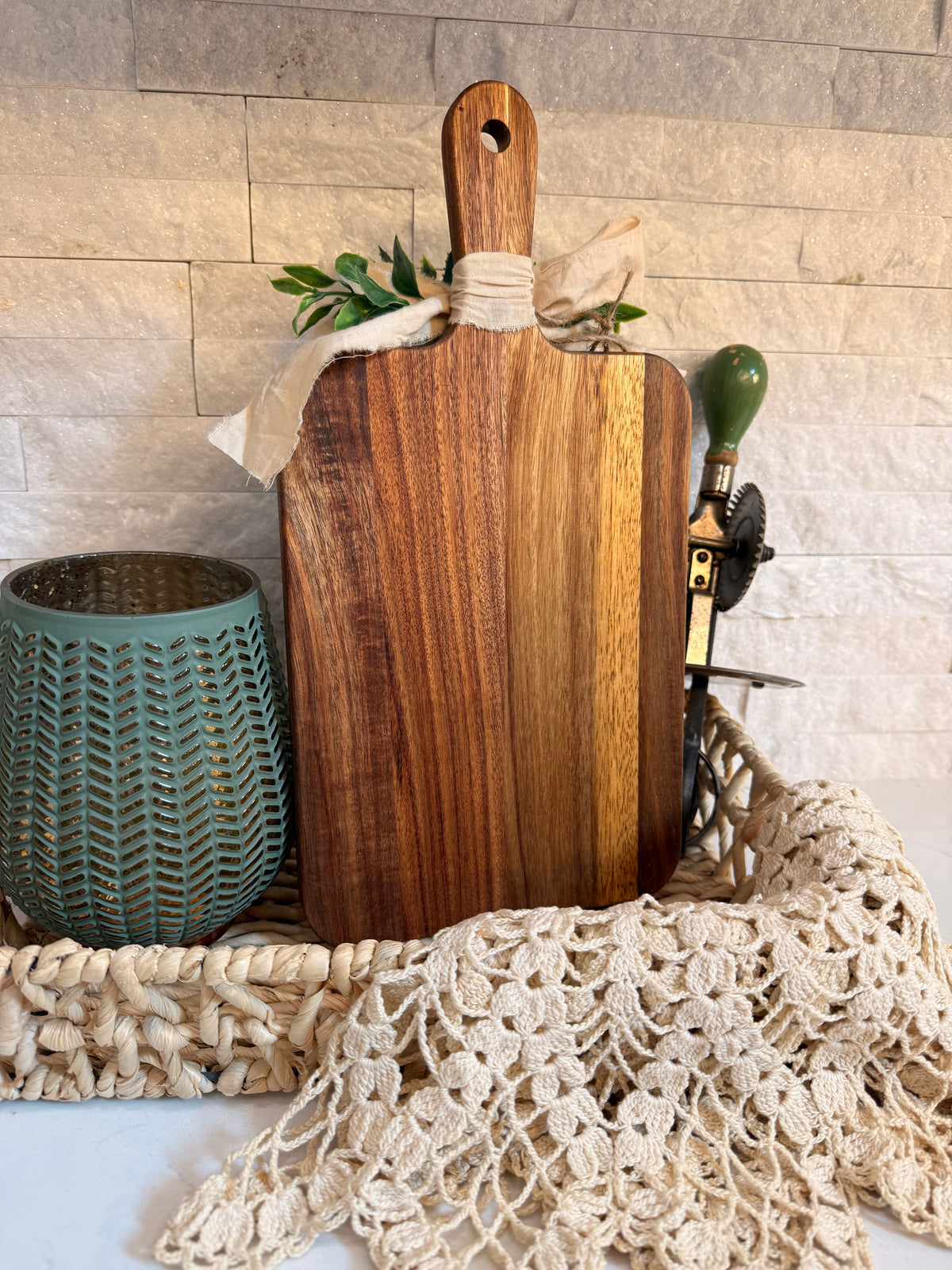 Christian Decorative Cutting Board with Joshua 24:15 Scripture, Rustic Faith Home Decor