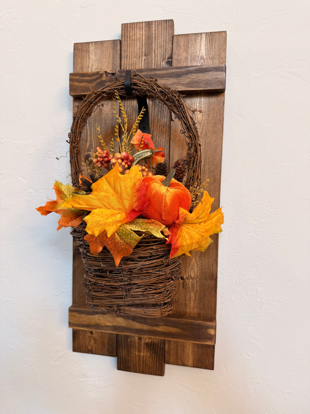 Large Rustic Handmade Wood Wall Sconce with Lantern Hook, Lantern and Candle Decor Options