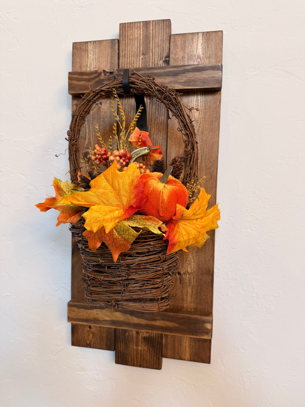Large Rustic Handmade Wood Wall Sconce with Lantern Hook, Lantern and Candle Decor Options