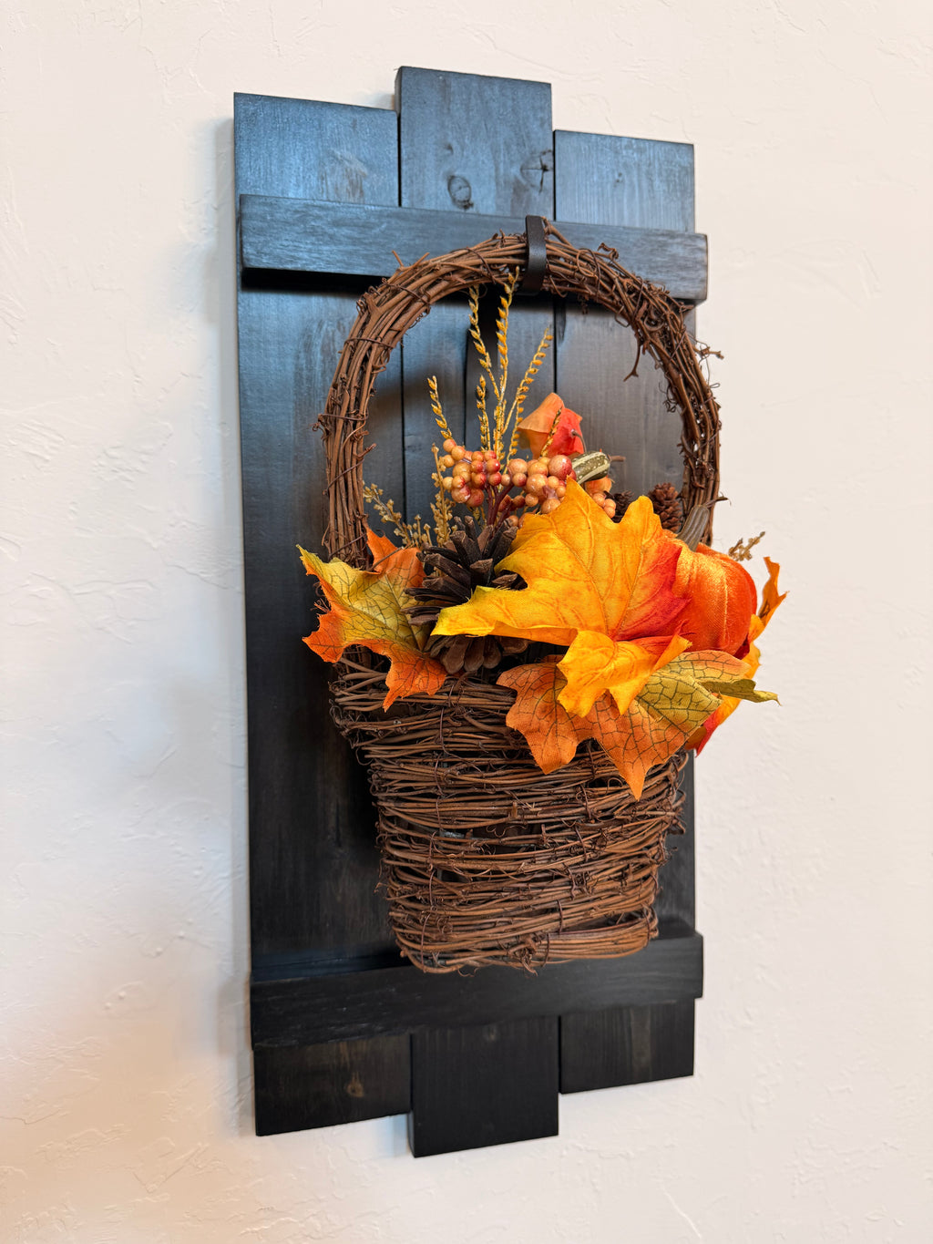 Large Rustic Handmade Wood Wall Sconce with Lantern Hook, Lantern and Candle Decor Options