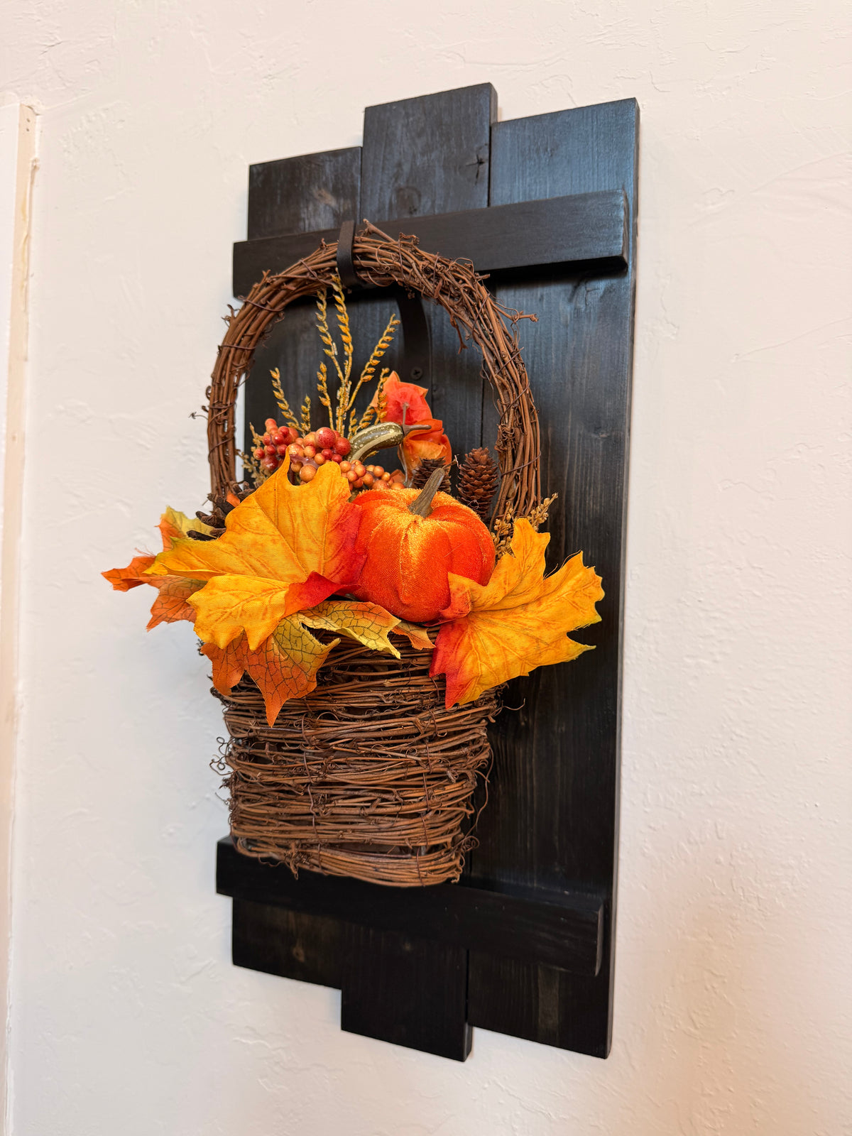 Large Rustic Handmade Wood Wall Sconce with Lantern Hook, Lantern and Candle Decor Options