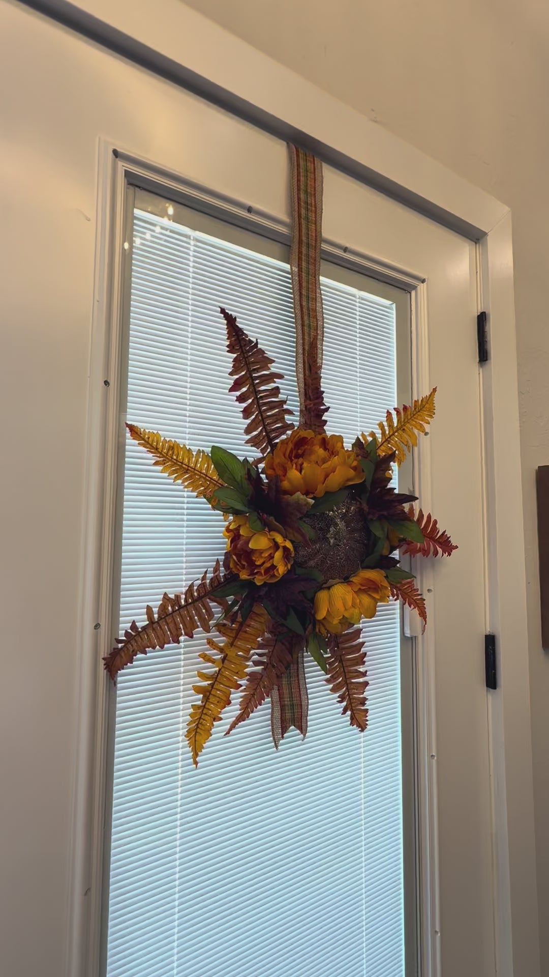 Double Sided Fall Door Wreath with Autumn Florals and Ferns